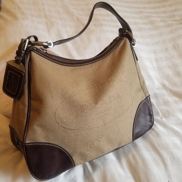 Authentic Prada Canvas and Leather Bag - Picture 1 of 10